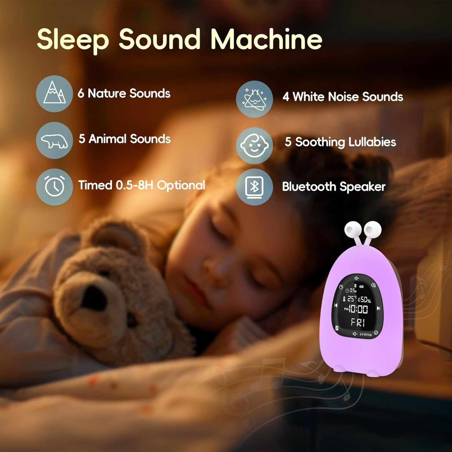 Sunrise Alarm Clock Wake Up Light White Noise App Control Night Light