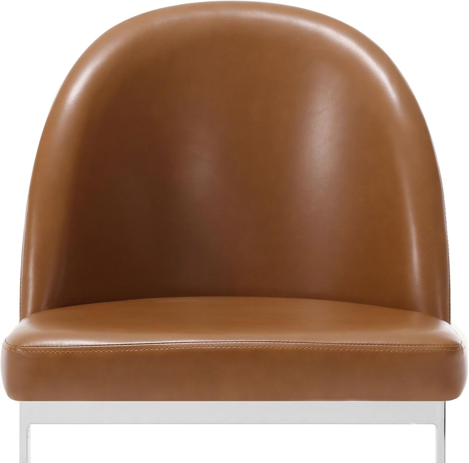 Set of 2 Brown Counter Height Bar Stools PU Leather Swivel Chairs