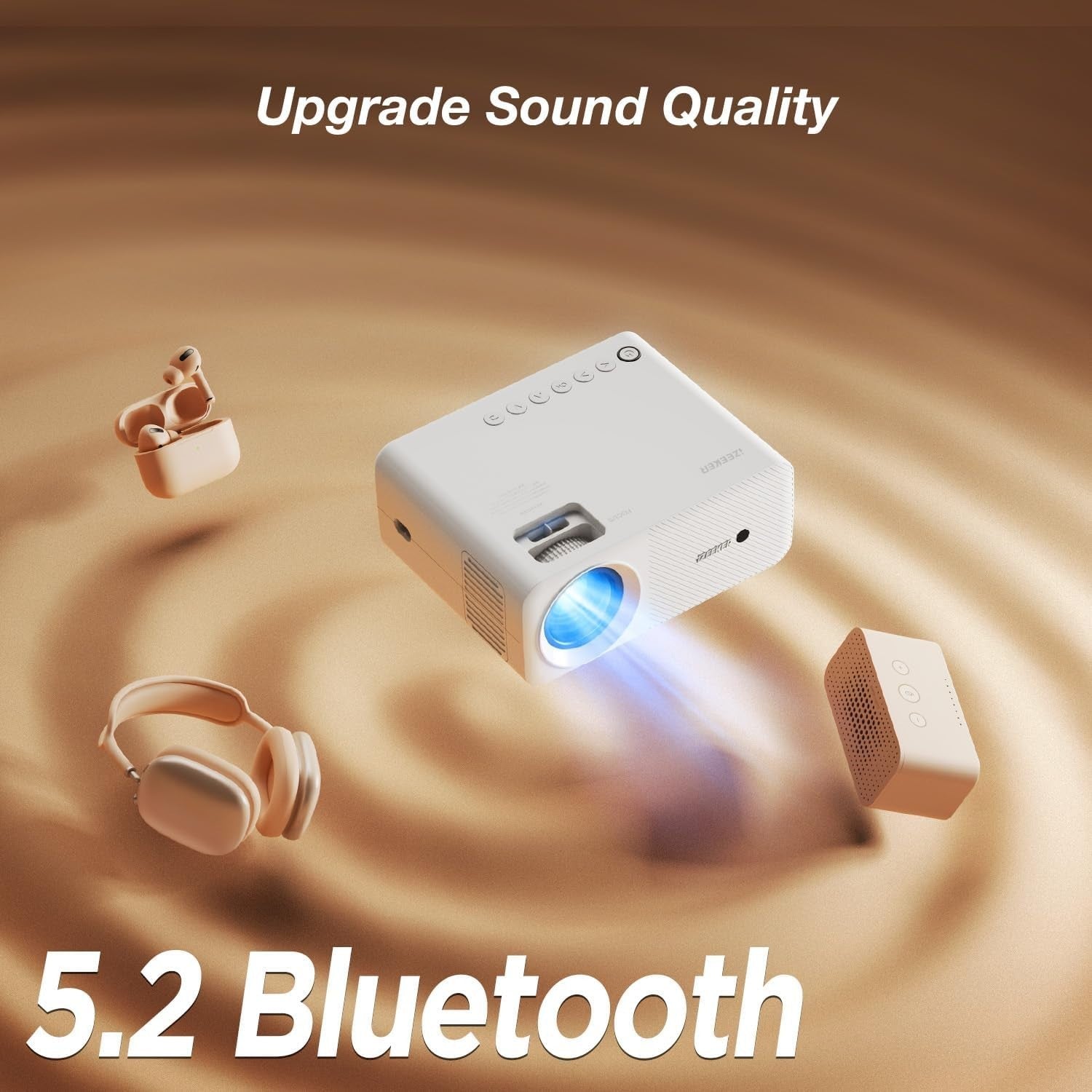 Mini Bluetooth Projector 1080P Full HD 13000 Lux Portable Home Cinema