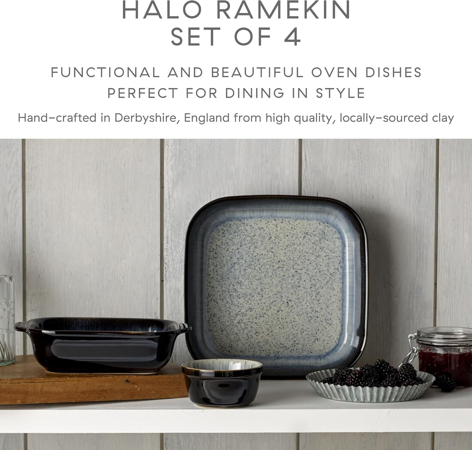 Denby Halo Ramekin Set of 4 – Oven, Microwave & Dishwasher Safe