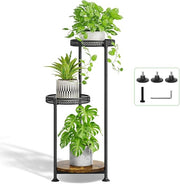 3 Tier Metal Plant Stand Black Indoor Outdoor Corner Flower Pot Display Rack