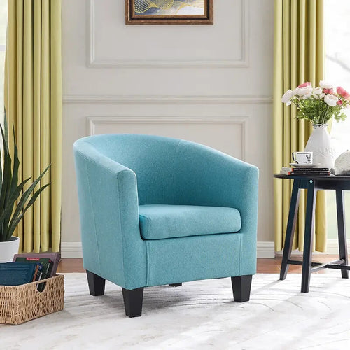 Teal Fabric Tub Chair Armchair Accent Seat for Bedroom Lounge Reading Nook