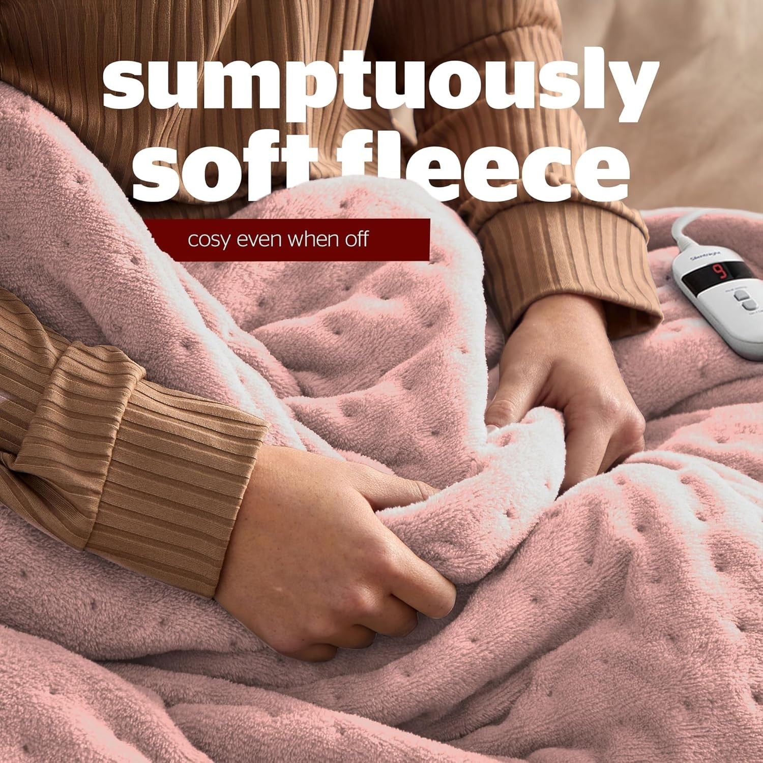 Electric Heated Throw Blanket Luxury Fast Heat 9 Settings 120x160cm