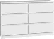 Modern White 6-Drawer Dresser Chest – Sleek Storage for Bedroom & Home Office