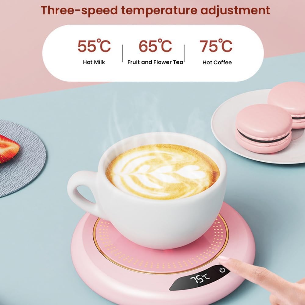 Ceramic Coffee Mug Set USB Warmer Plate Spoon