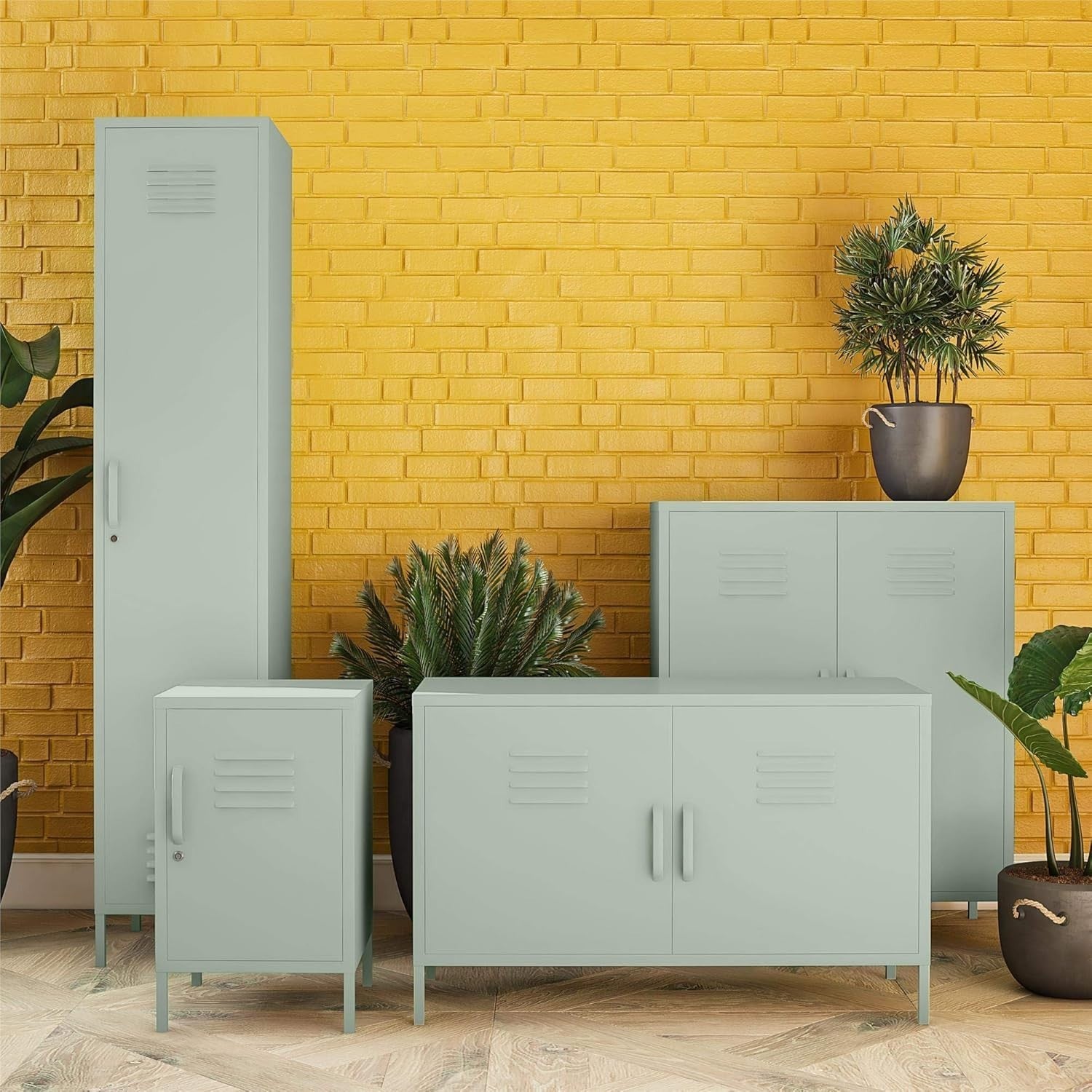 Extra Large Metal Storage Cabinet 2 Doors, Lightweight & Scratch Resistant