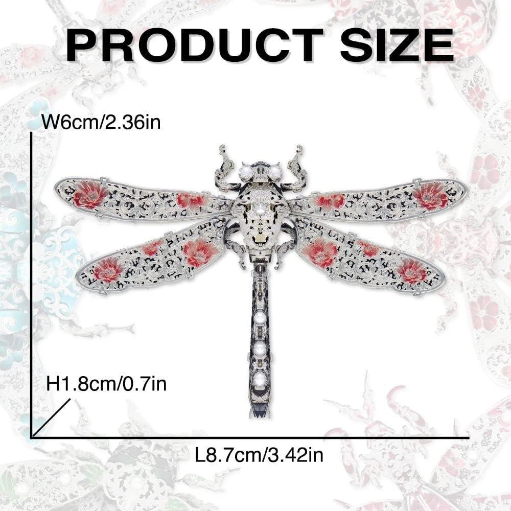 3D Metal Dragonfly Puzzle Kit for Adults, 304 Steel, Stress Relief Gift3D Metal
