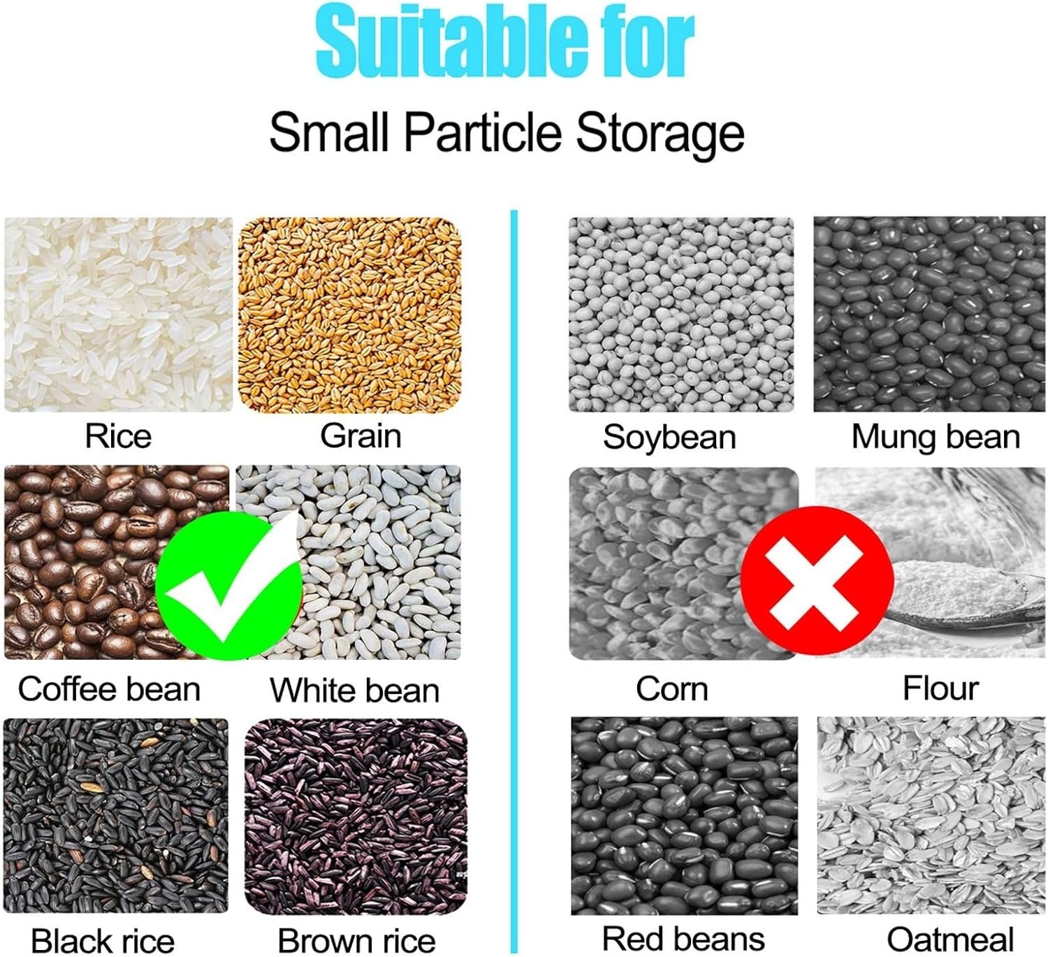 Glass Rice Dispenser 7.5L Airtight Grain Storage Container Kitchen Bin
