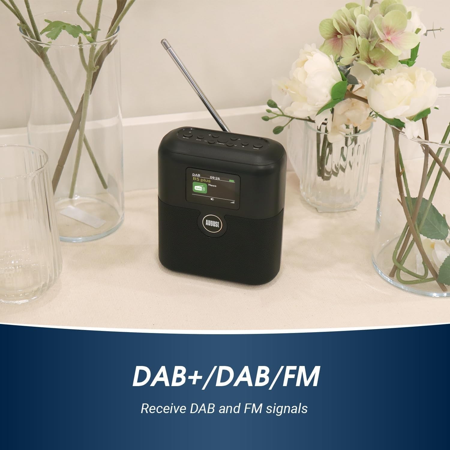 DAB DAB+ FM Portable Radio Bluetooth Rechargeable Dual Alarm Presets LCD
