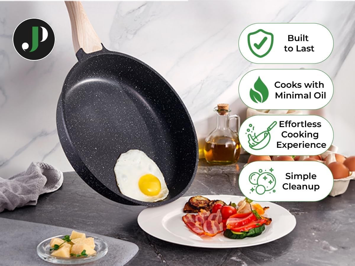 14Pcs Grey Granite Cookware Set Non-Stick Induction Ready Pots & Pans