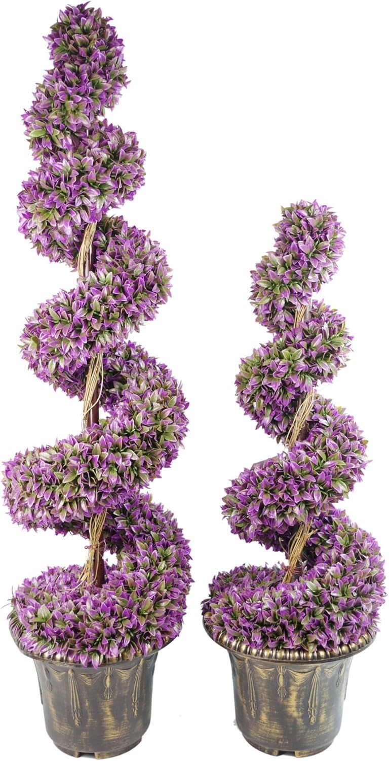 Artificial Spiral Topiary Tree 90cm Large Leaf Potted Decorative Planter Outdoor