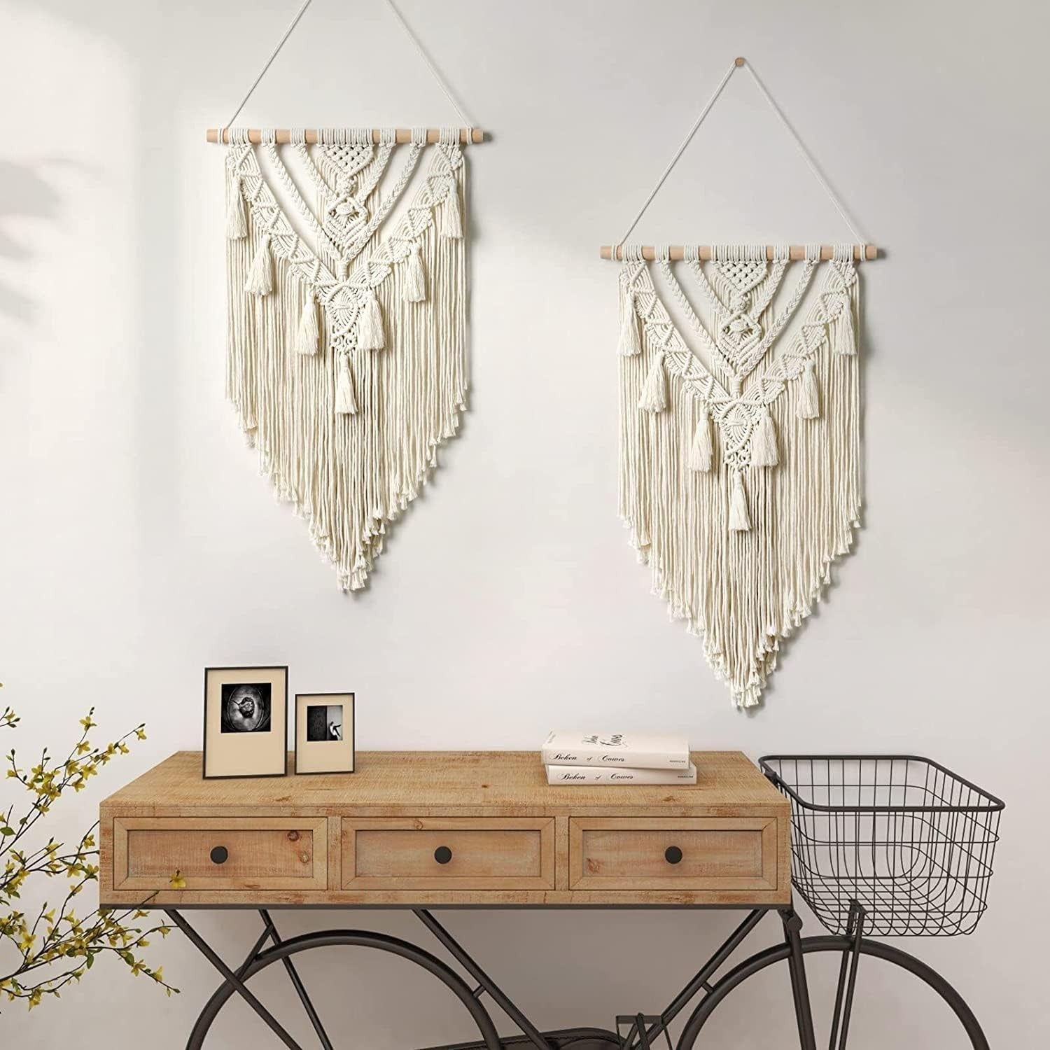 Geometric Macrame Wall Hanging Boho Cotton Tassel Decor