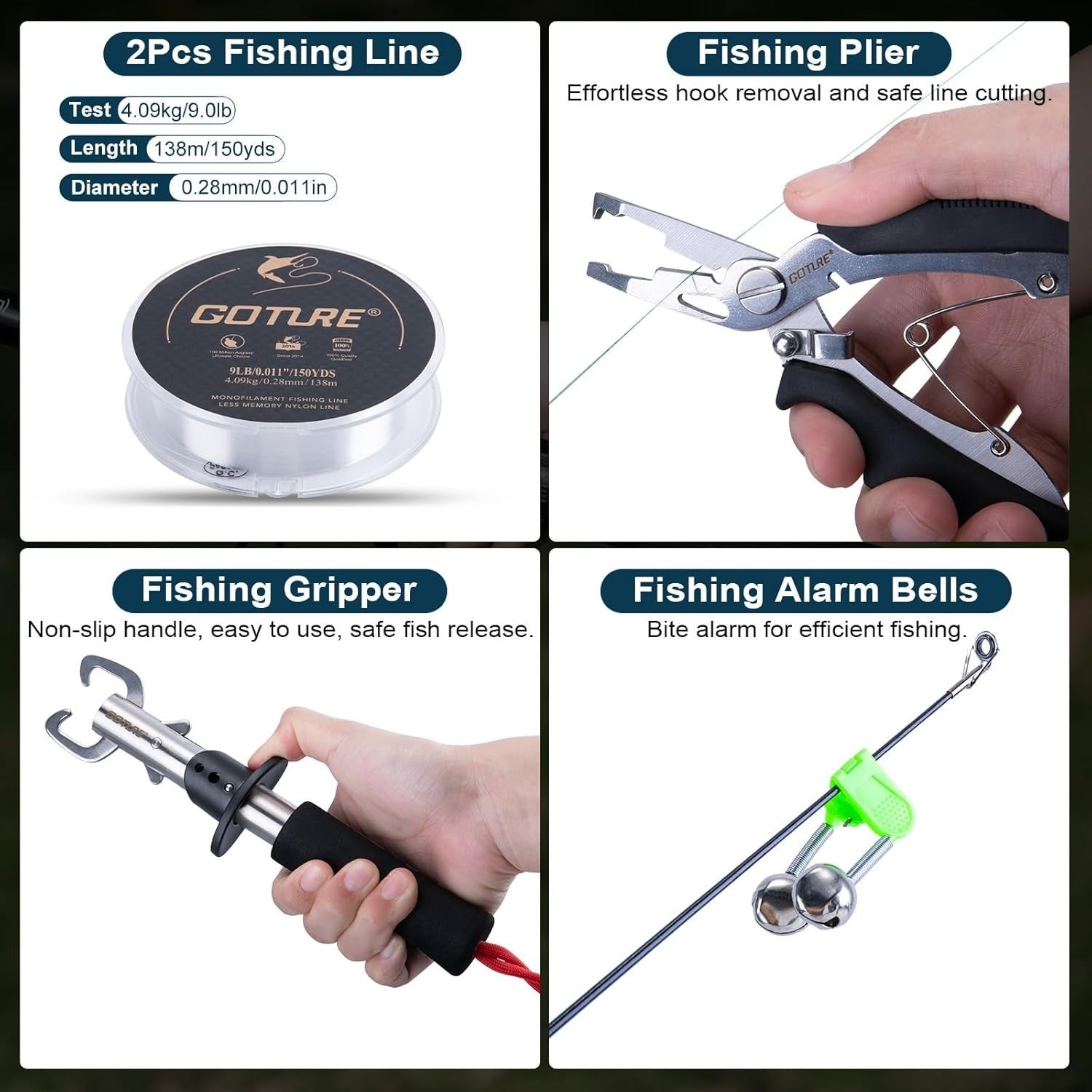 2-Piece Telescopic Fishing Rod Reel Kit with Carrier Bag & Accessories