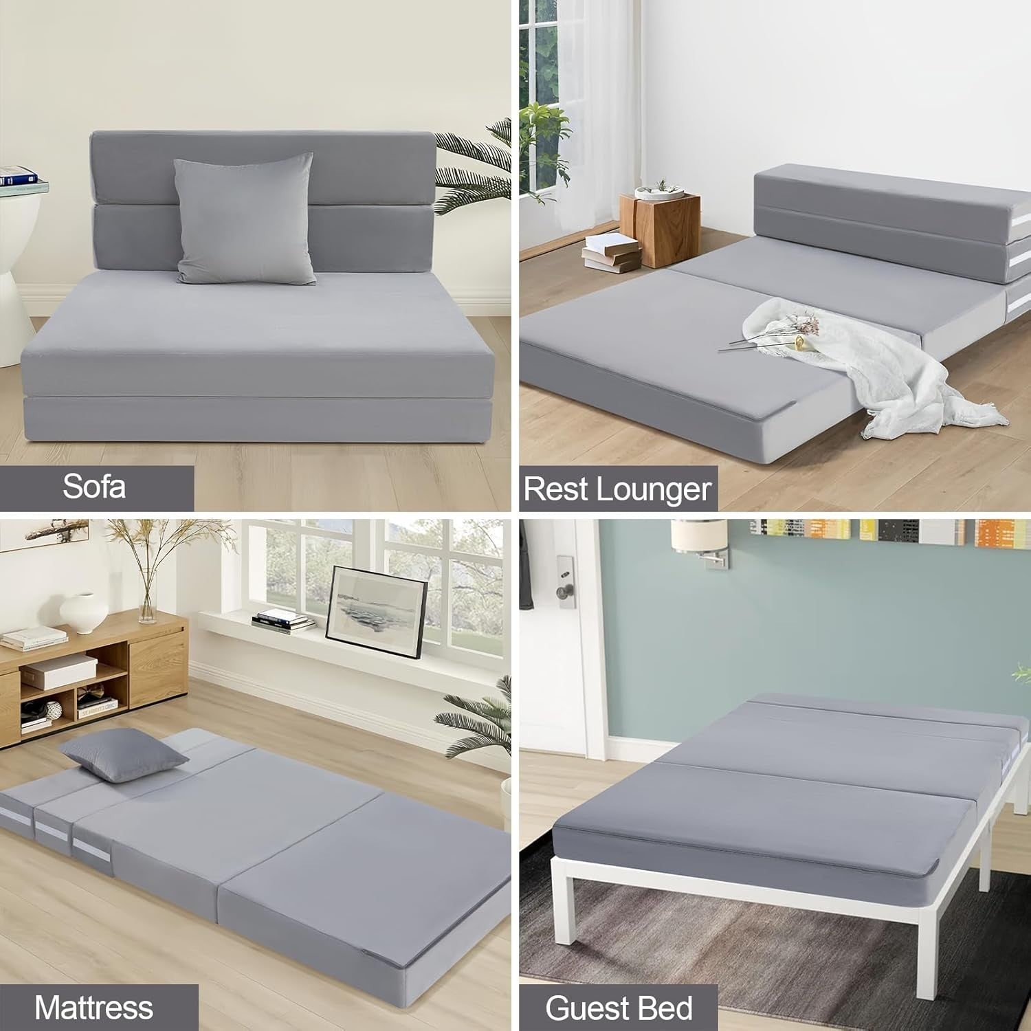 Fold Out Sofa Bed Double Futon Floor Chair Guest Mattress 12cm Thick