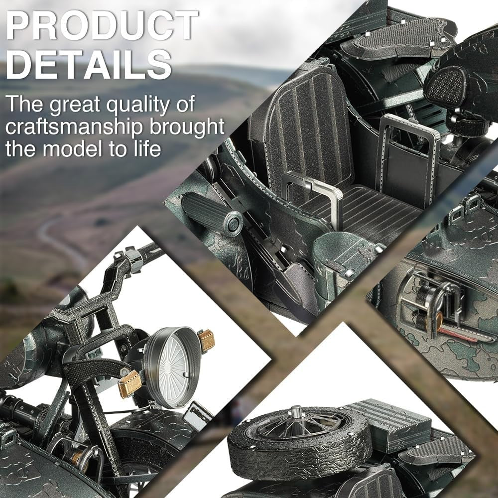 Metal 3D Motorcycle Puzzle Kit for Adults | 193Pcs DIY Model Gift Display
