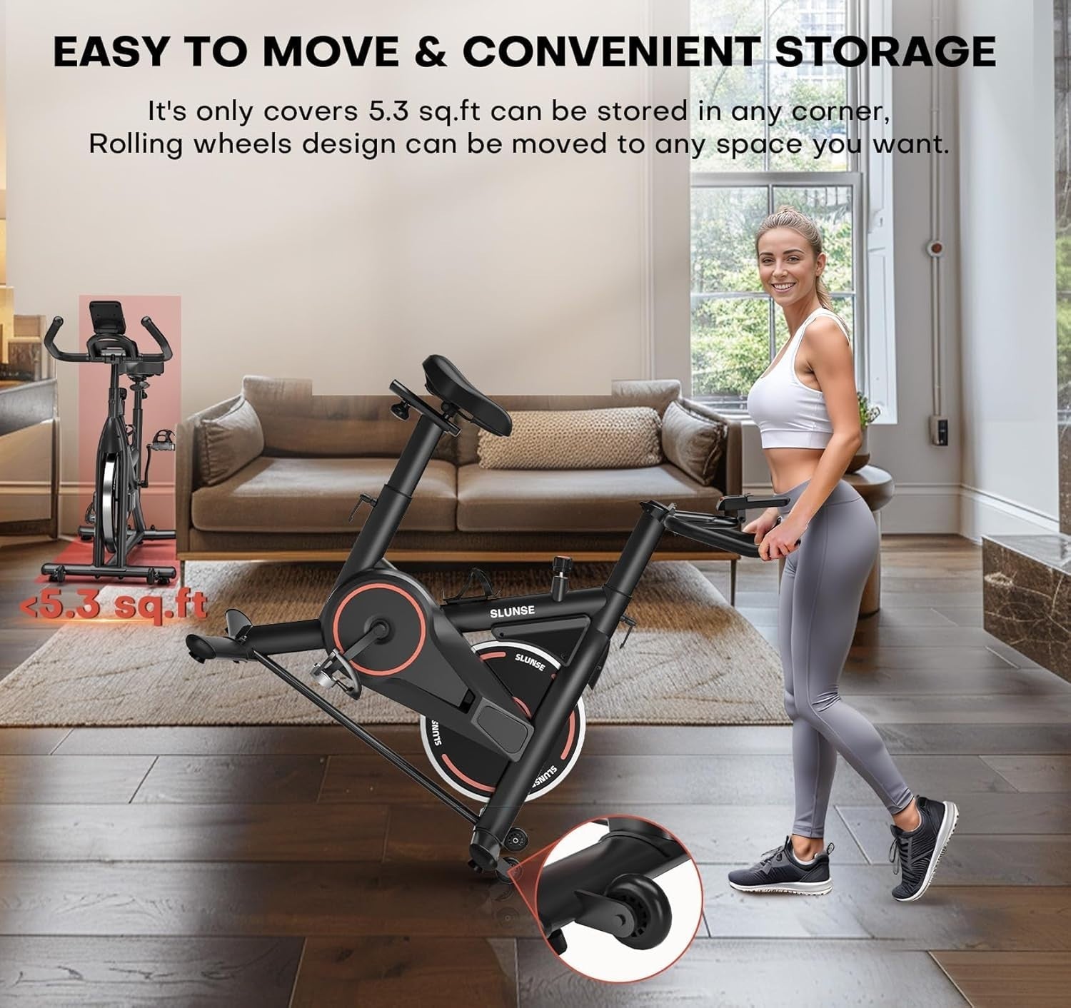 Quiet Magnetic Spin Bike w/ APP, LCD, 35lb Flywheel, 100 Levels & 350lb Cap