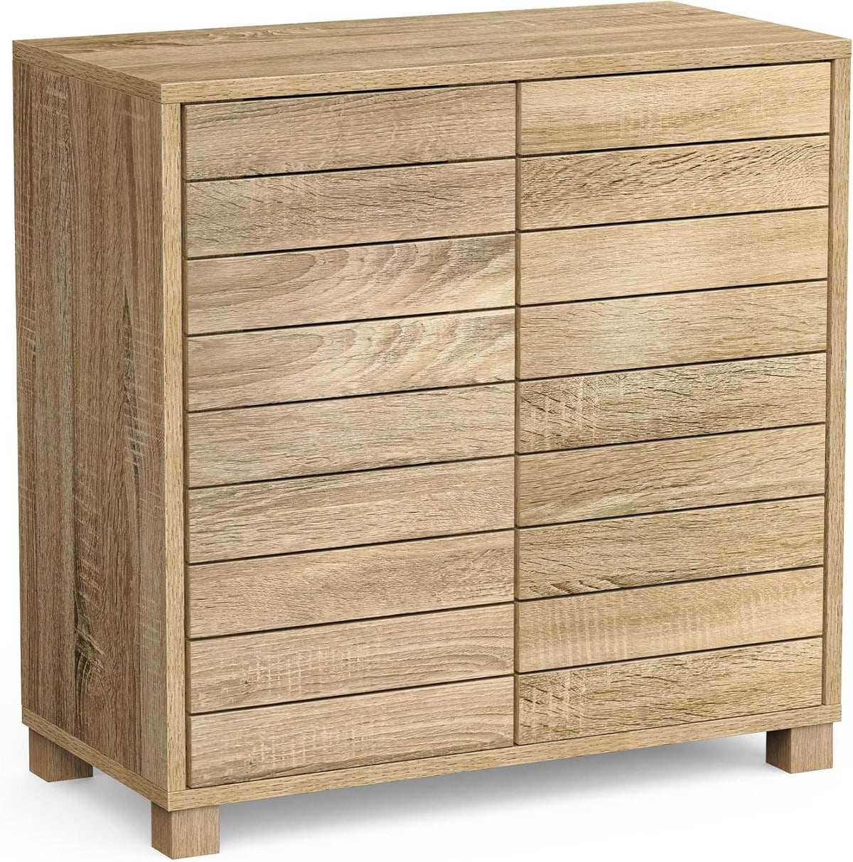 Oak Effect Bathroom Storage Cabinet Cupboard Modern Floor Standing Unit