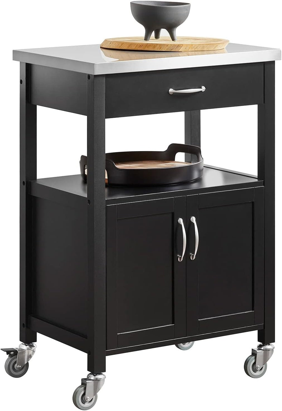 Kitchen Trolley Cart Stainless Steel Top Storage Cabinet