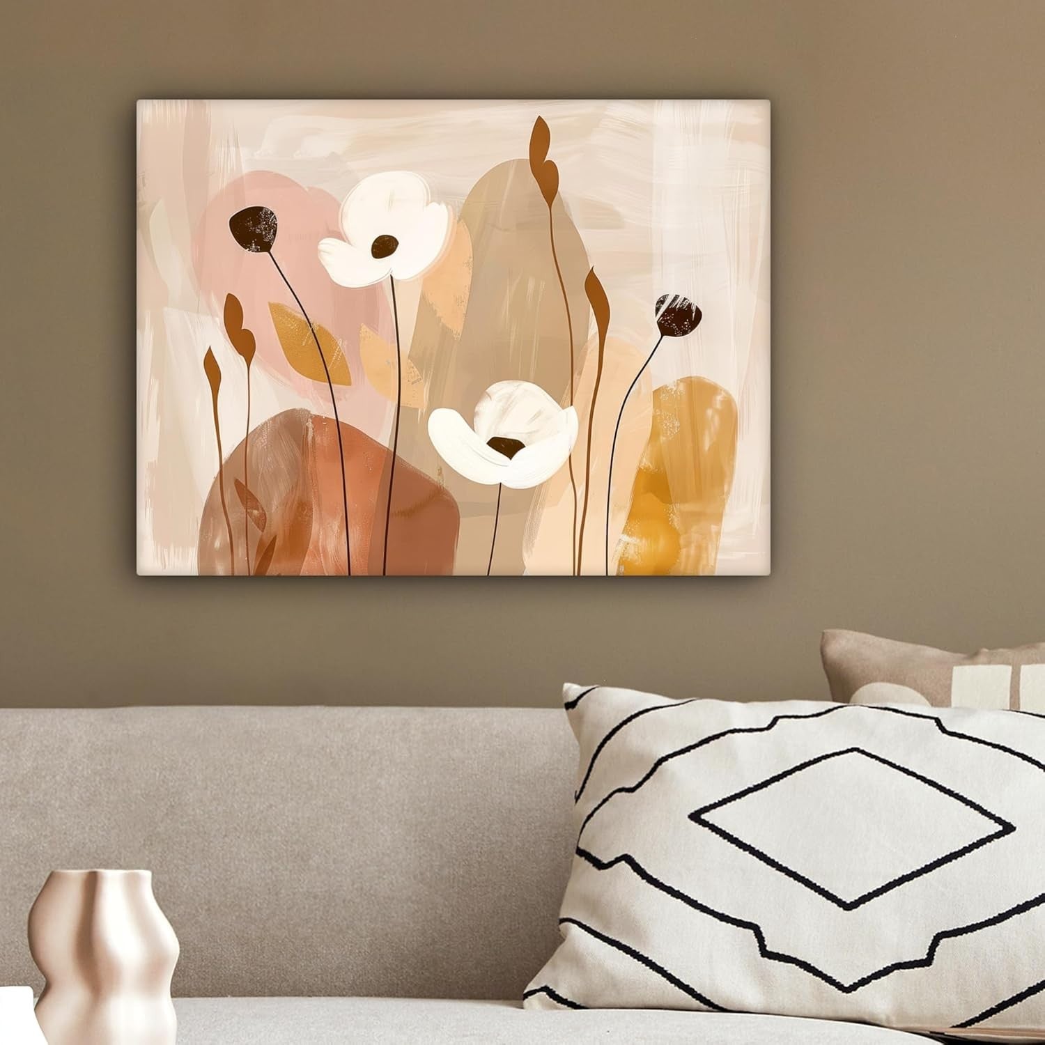 Abstract Floral Canvas Wall Art 40x30cm Framed Print