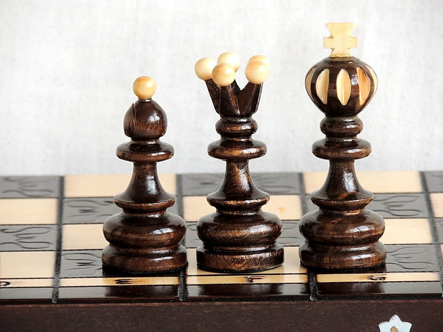 Luxury 42cm Wooden Chess Set XL | Handmade Board & Carved Pieces | Premium Gift