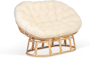 Oversized Double Papasan Rattan Chair Indoor 2 Seater Lounge with Cushion