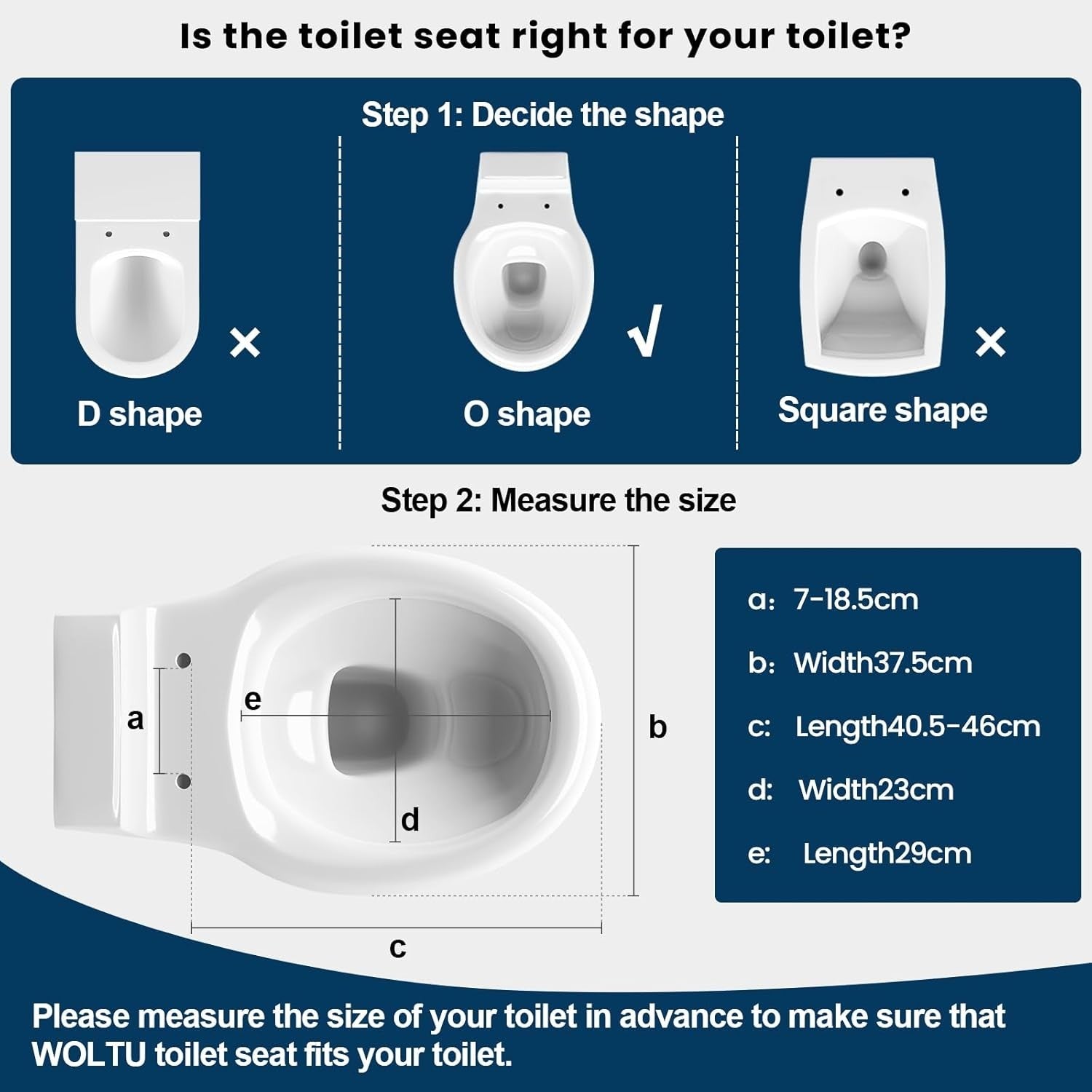 Soft Close Toilet Seat O-Shape Duroplast Quick Release Adjustable Hinges White