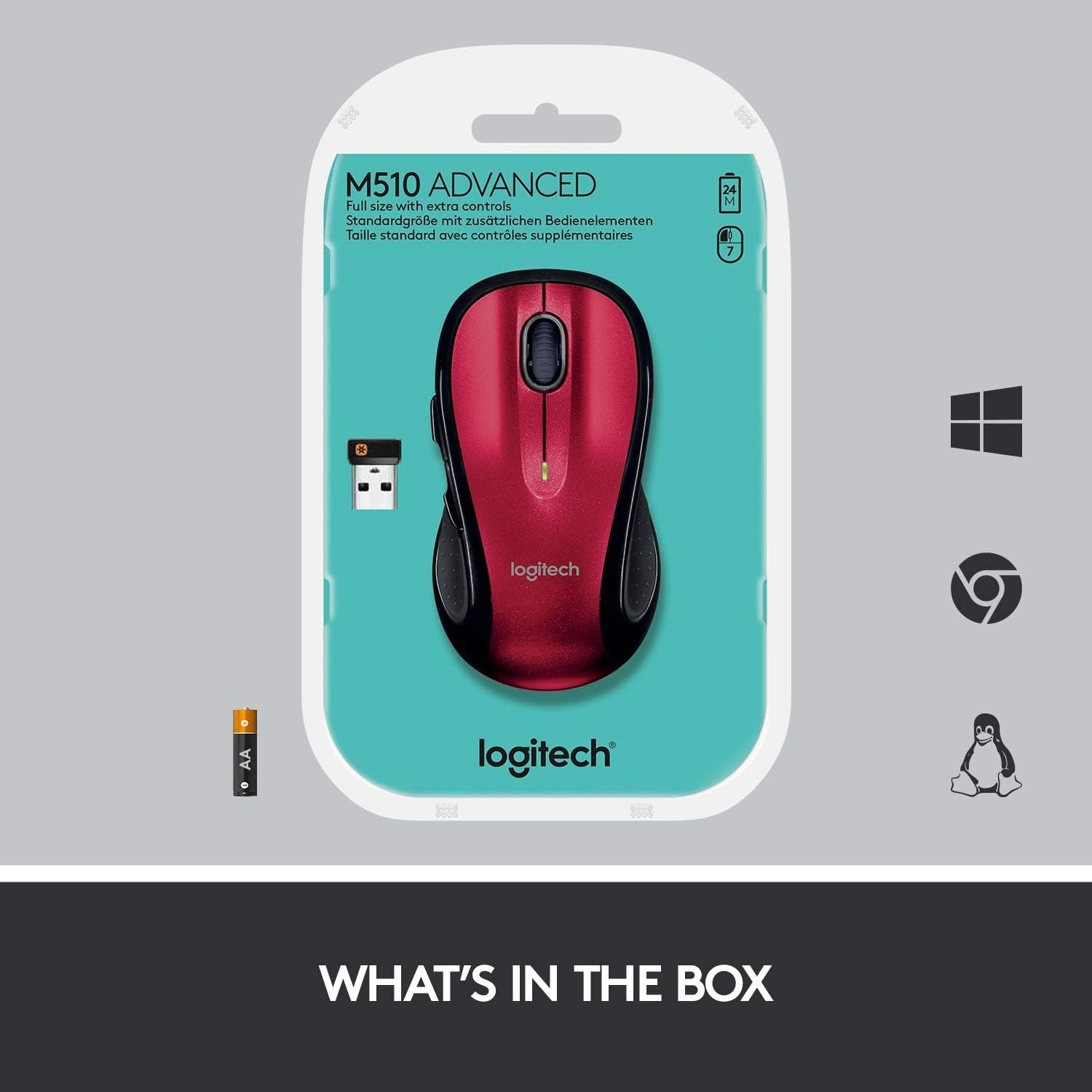 Wireless Laser Mouse Ergonomic 5 Button USB Receiver PC Laptop