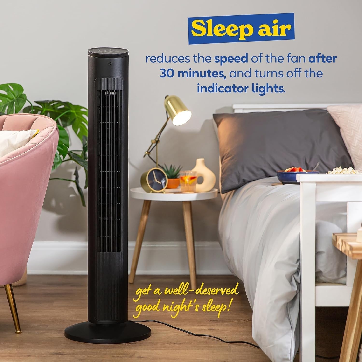 Tower Fan with Remote Control 3-Speed Oscillating Quiet Cooling for Home Office