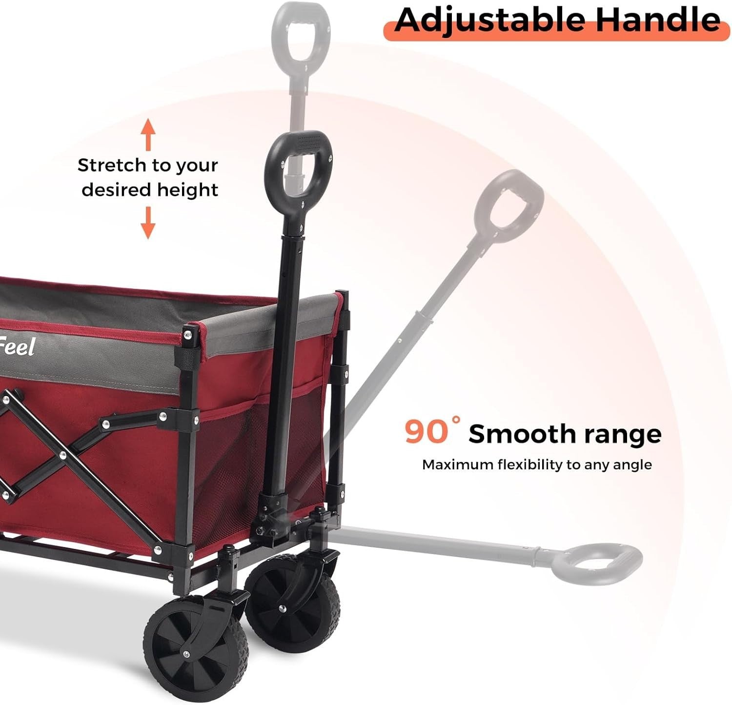 Compact Lightweight Utility Wagon Foldable Cart with Rear Door Red