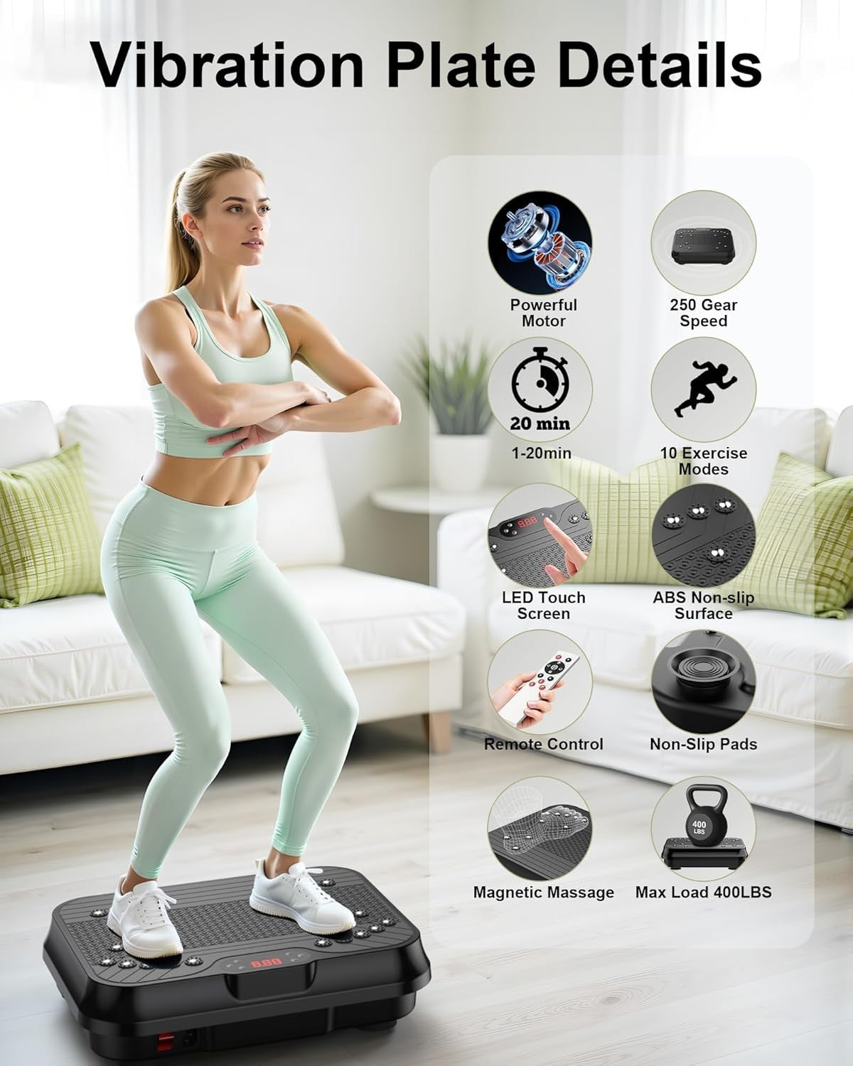High Frequency Vibration Plate Lymphatic Drainage 400lb Home