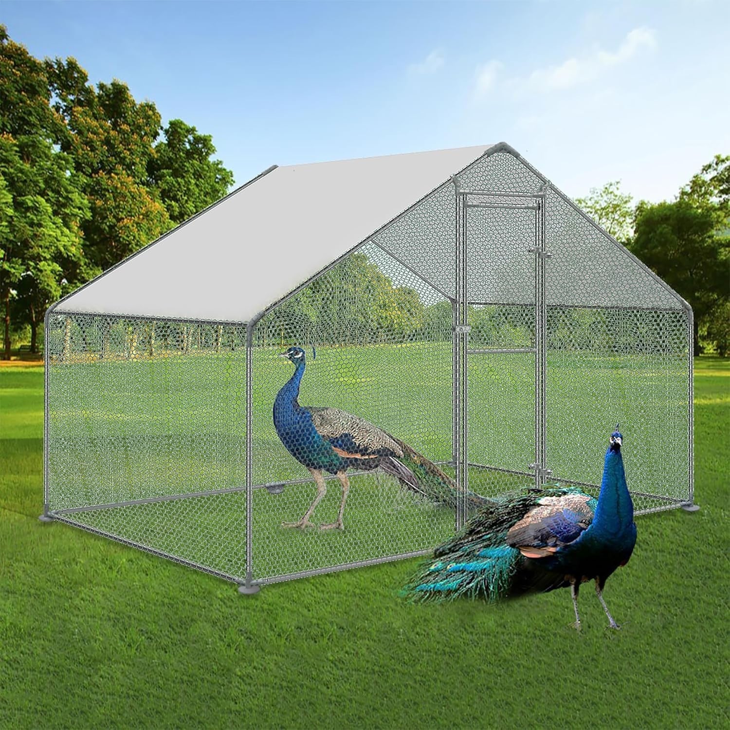 Large Chicken Coop 3x2x2m Galvanised Steel Run Cage Pen