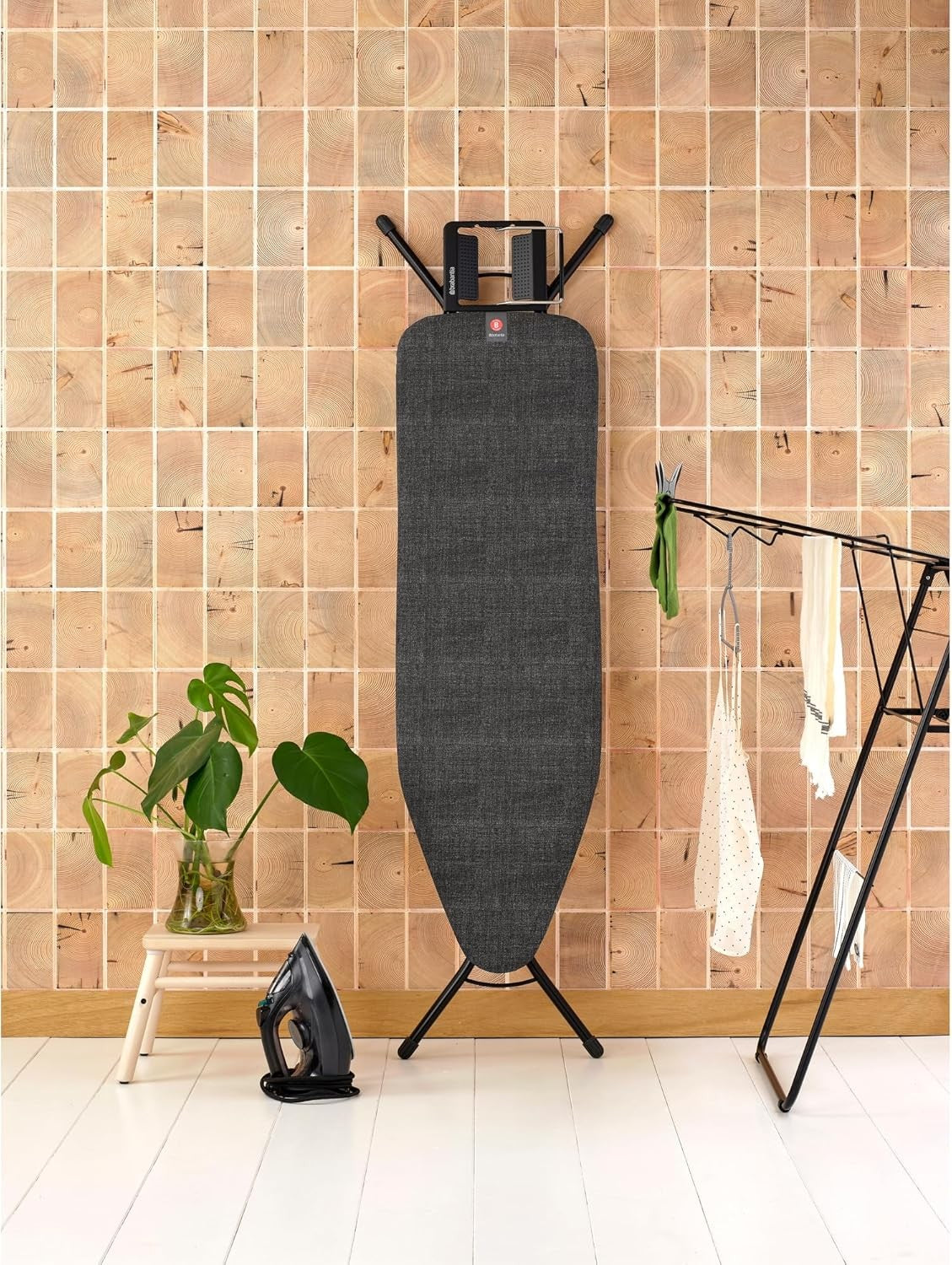 Large Ironing Board 124x38cm Adjustable Height Non Slip Steam Iron Rest