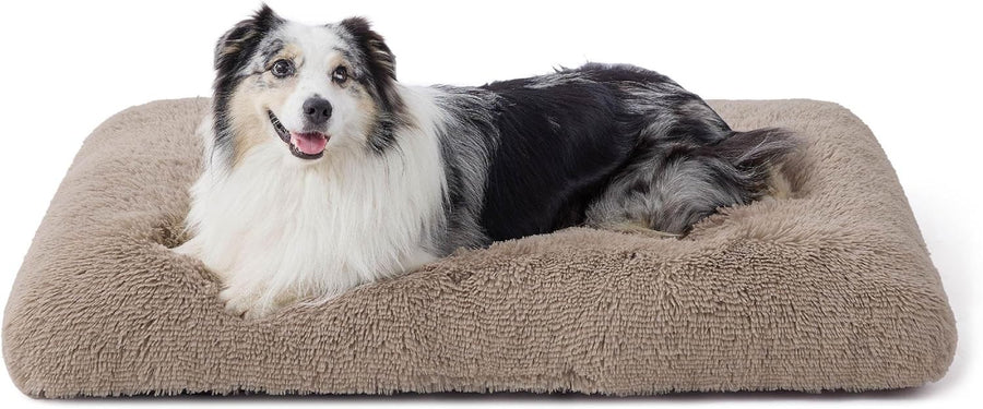 XL Fluffy Dog Crate Bed Washable Anti Slip Anxiety Cushion 104x69cm