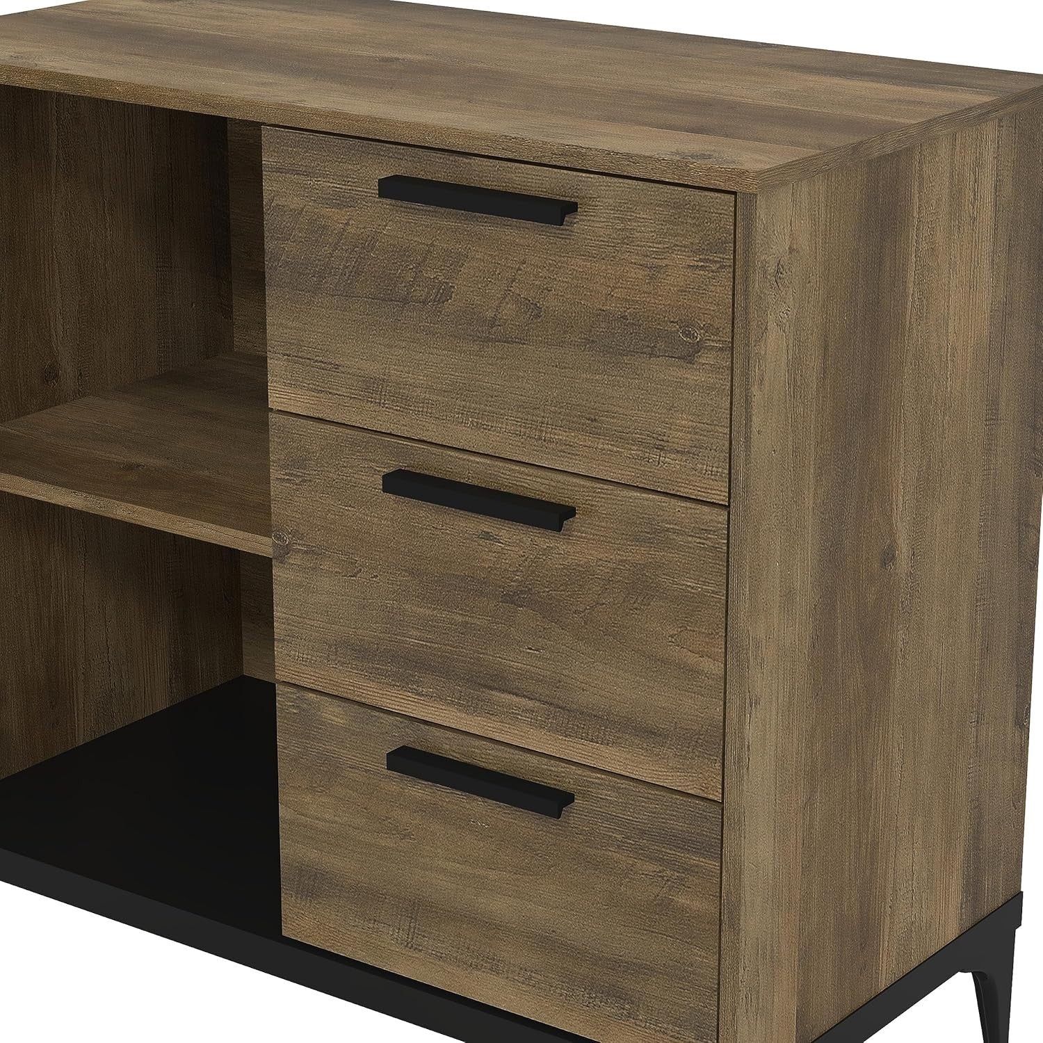 Oak Sideboard Storage Cabinet 1 Door 3 Drawer Adjustable Shelf Unit