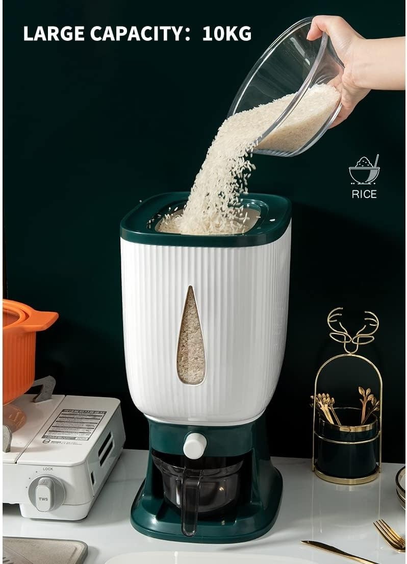 Automatic 10KG Rice Dispenser Airtight Grain Storage Container with Cup