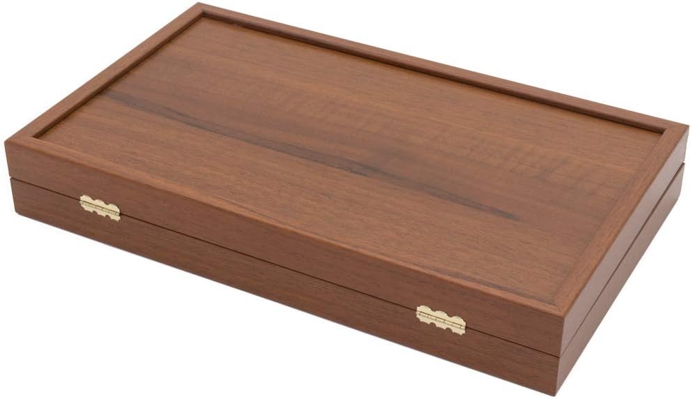 Compact Wooden Backgammon Set Luxury Inlaid Board Game Travel Case