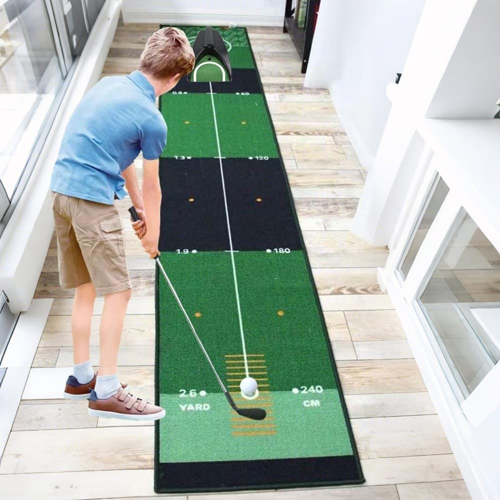 Large Golf Putting Practice Mat Indoor Outdoor Wide Training Green Distance