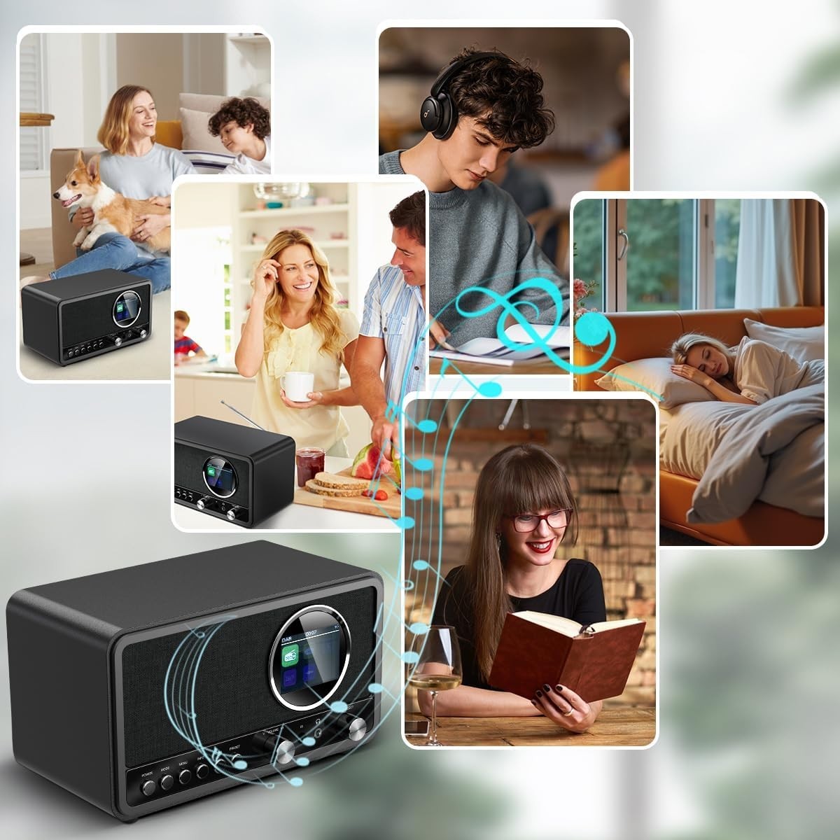 DAB/DAB+ FM Digital Radio Bluetooth Alarm Clock USB AUX Black
