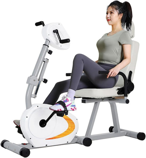 Motorized Recumbent Exercise Bike Electric Arm Leg Trainer Adjustable Seat Rehab