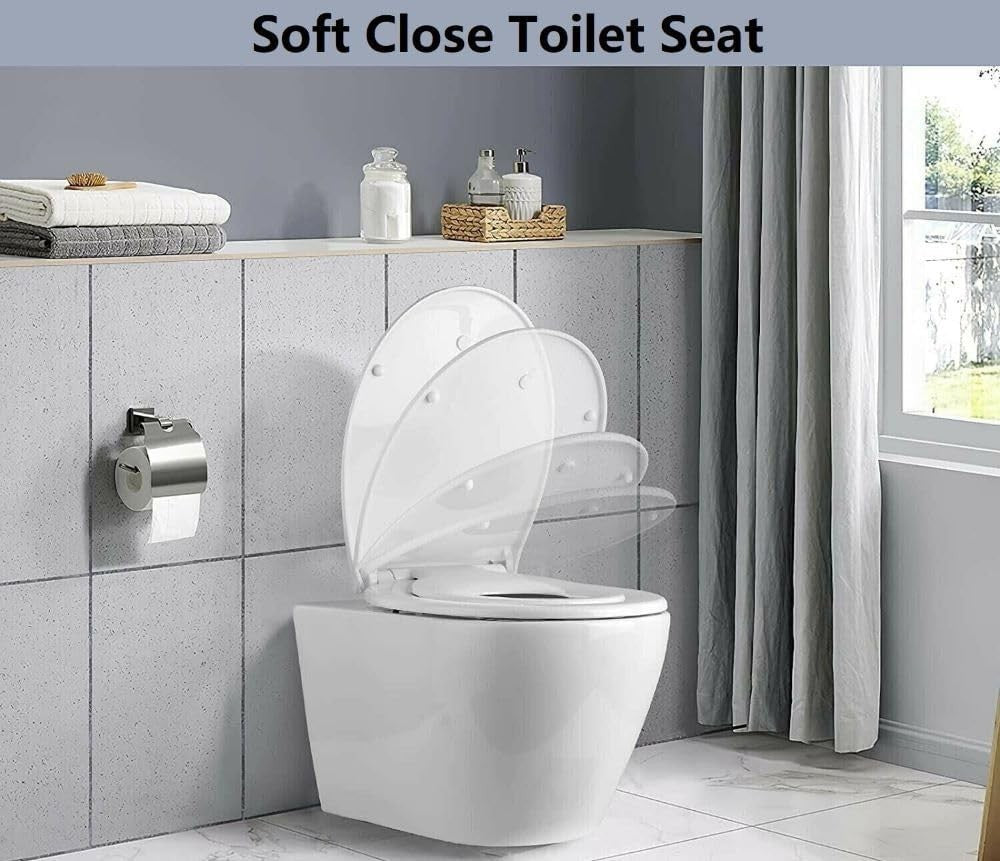 Family Toilet Seat Soft Close 2-in-1 Child Seat Quick Release UF Top Fix Oval