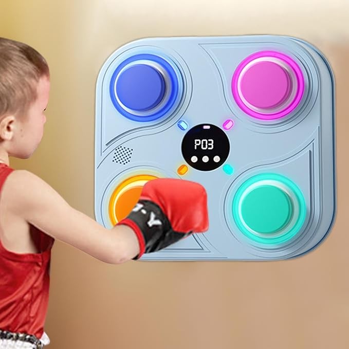 Music Boxing Machine Wall Mount LED Punch Pad Bluetooth Training Gloves