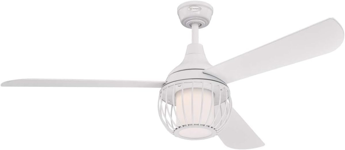 Westinghouse 132CM Graham Ceiling Fan, LED Light, Remote, Reversible, White