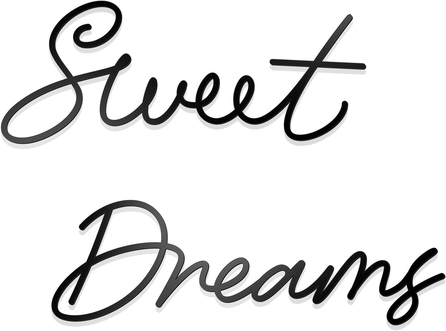 Sweet Dreams Metal Wall Art Large Black Farmhouse