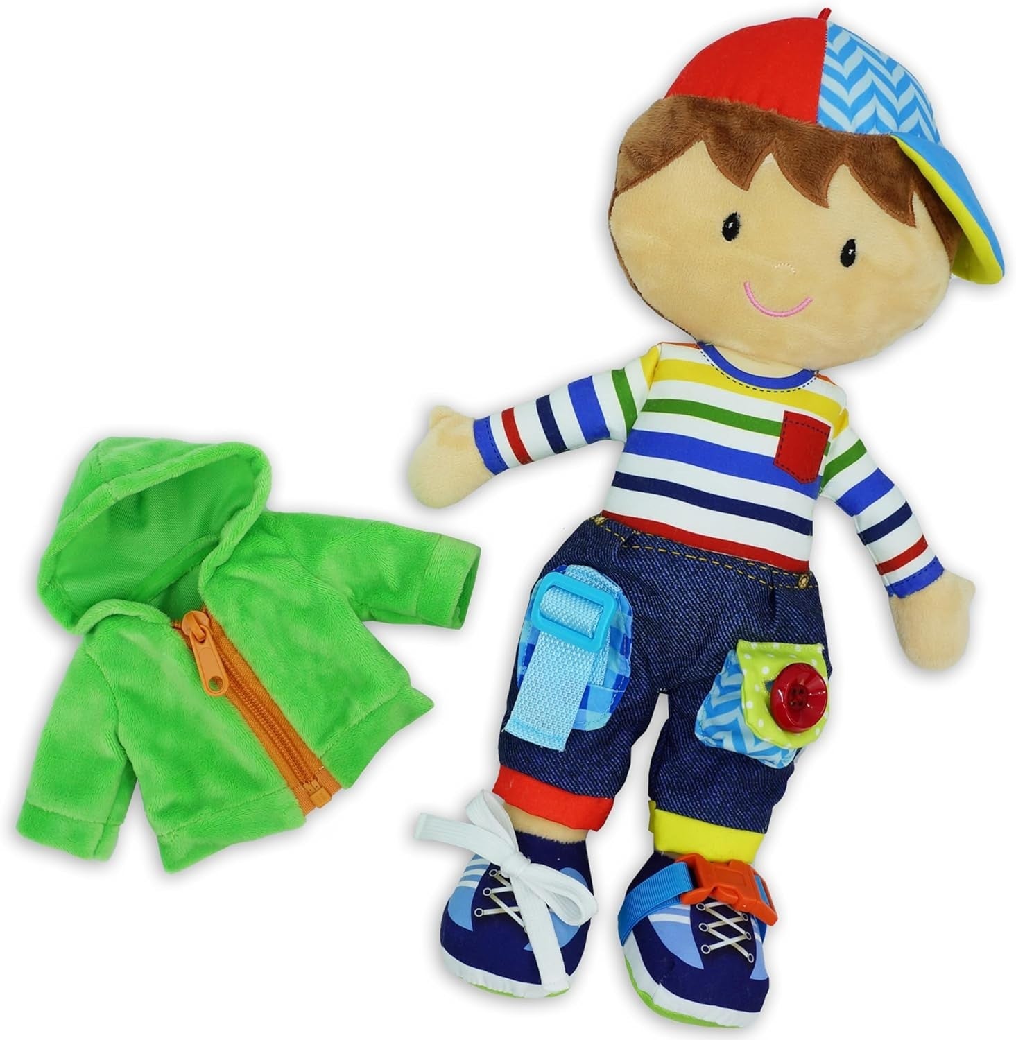Montessori Dressing Skills Plush Doll 40cm Soft Learning Toy Toddler