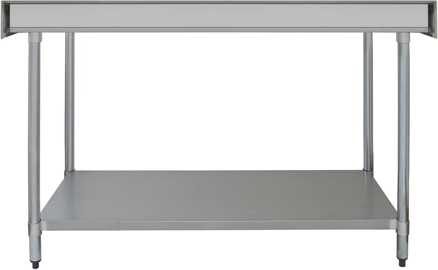 5FT Stainless Steel Catering Prep Table With Overshelf 350kg Heavy Duty Bench