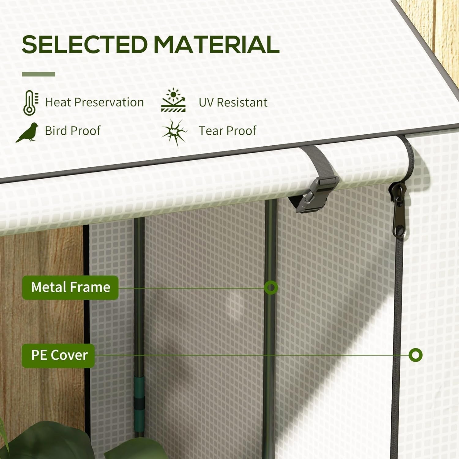 Mini Greenhouse with 4 Shelves | Portable Garden Grow House | Roll-Up Door