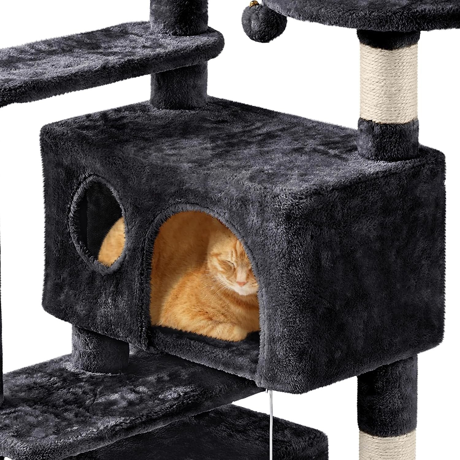 Large Cat Tree 144.5cm Multi Level Tower Condos Scratching Posts Ramp