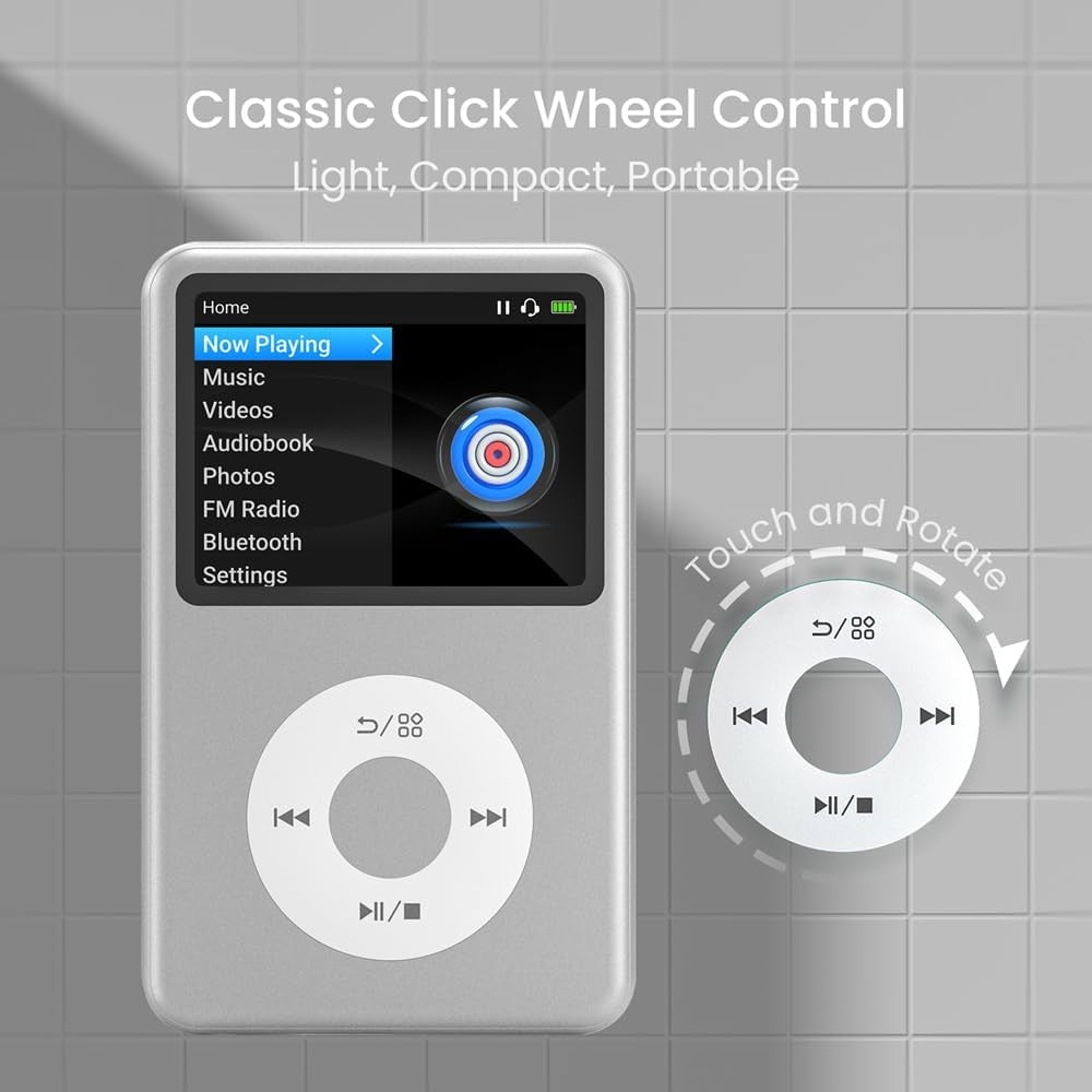 Bluetooth MP3 Player FM Radio Video E-Book Silver