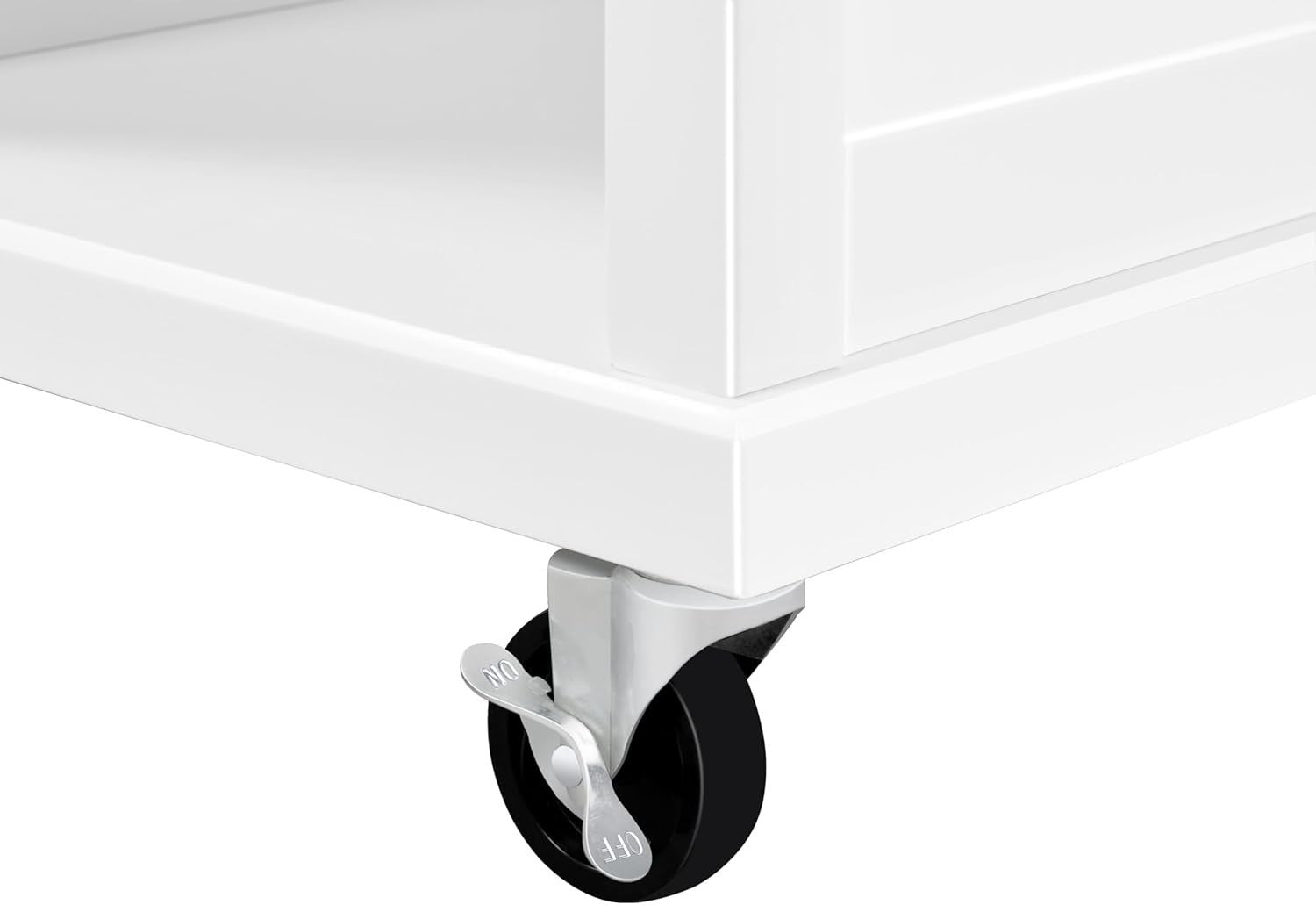 Kitchen Island Cart with Stainless Steel Top, Storage, Spice Rack & Wheels