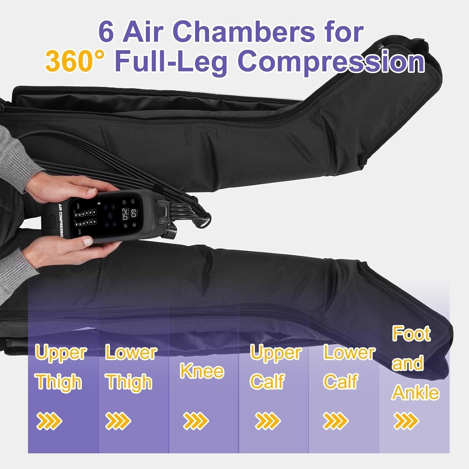 Air Compression Leg Massager Boots for Pain Relief, Circulation & Recovery